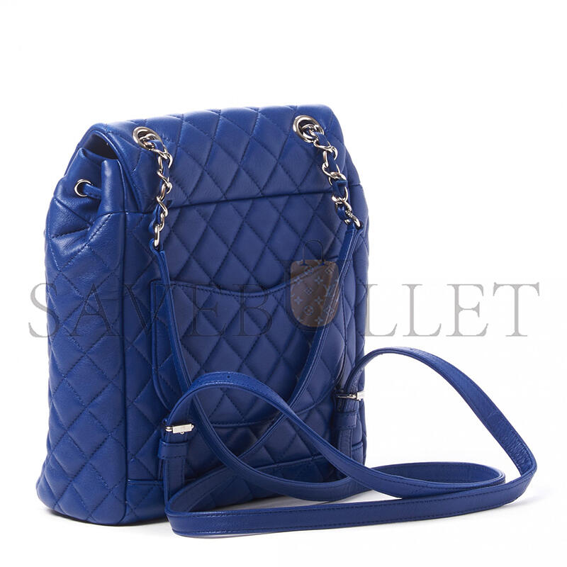 Ch**el lambskin quilted small urban spirit backpack blue (29*13*11cm)
